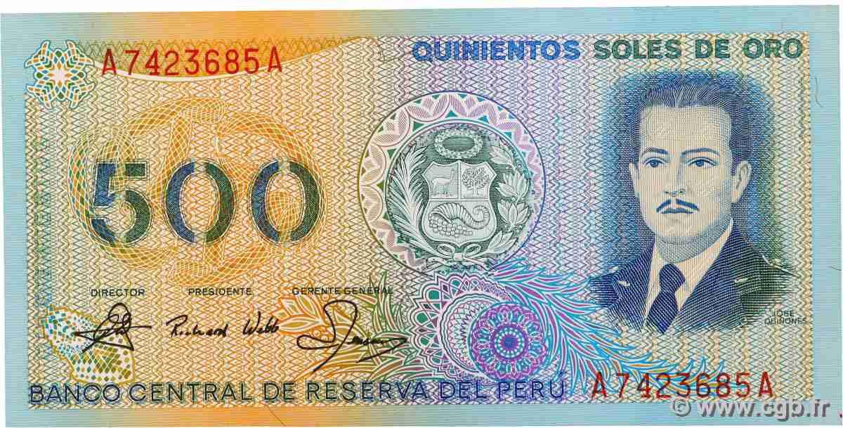 500 Soles de Oro PERU  1982 P.125A UNC