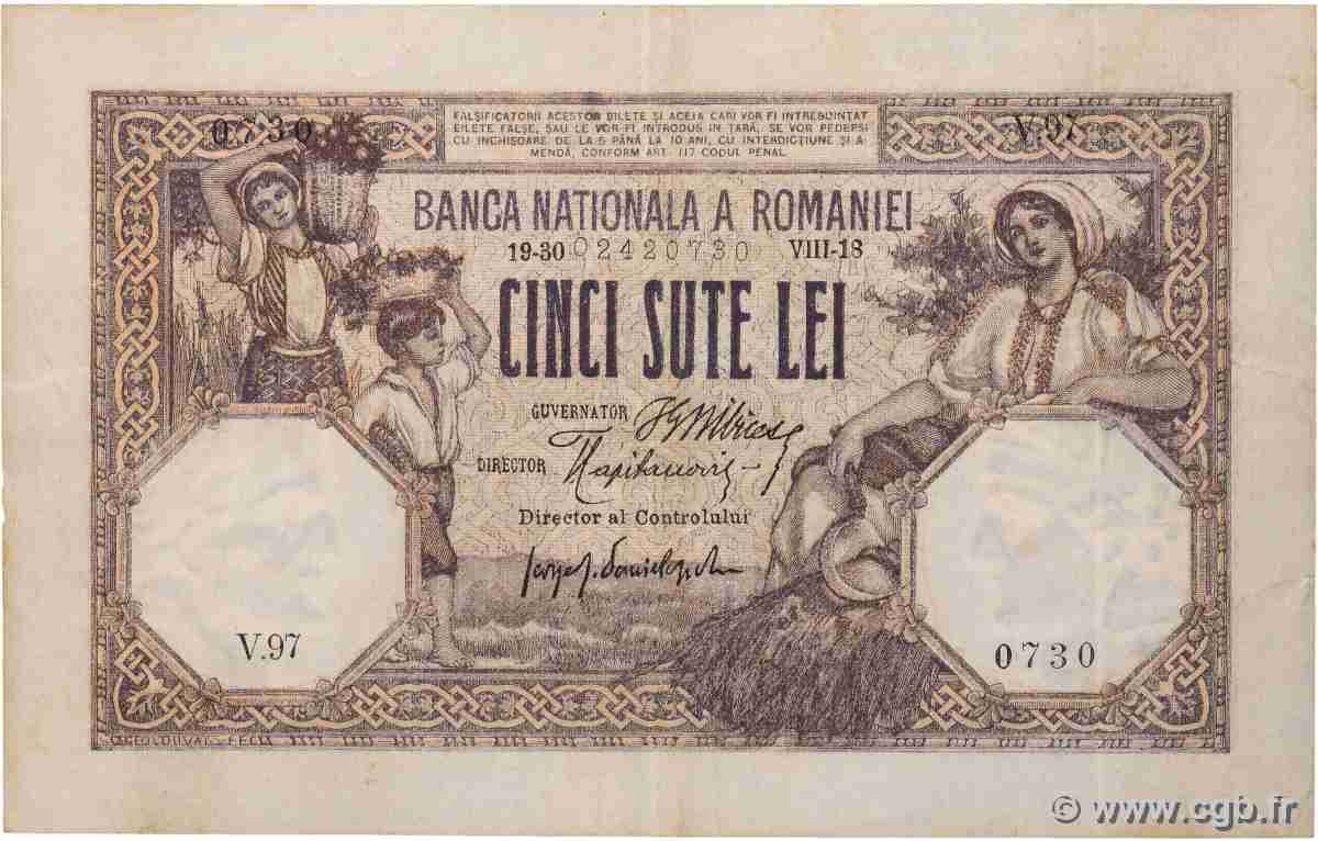 500 Lei RUMÄNIEN  1918 P.022b SS