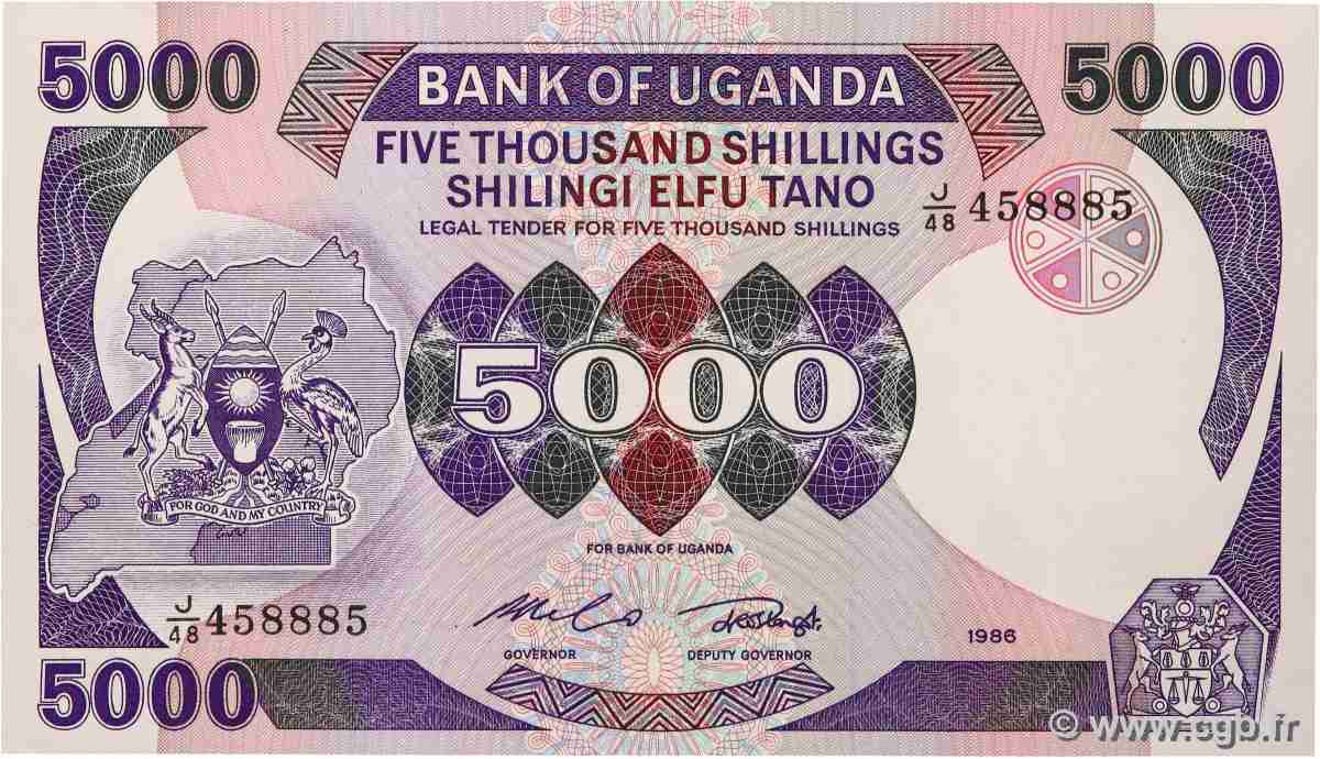 5000 Shillings UGANDA  1986 P.24b ST