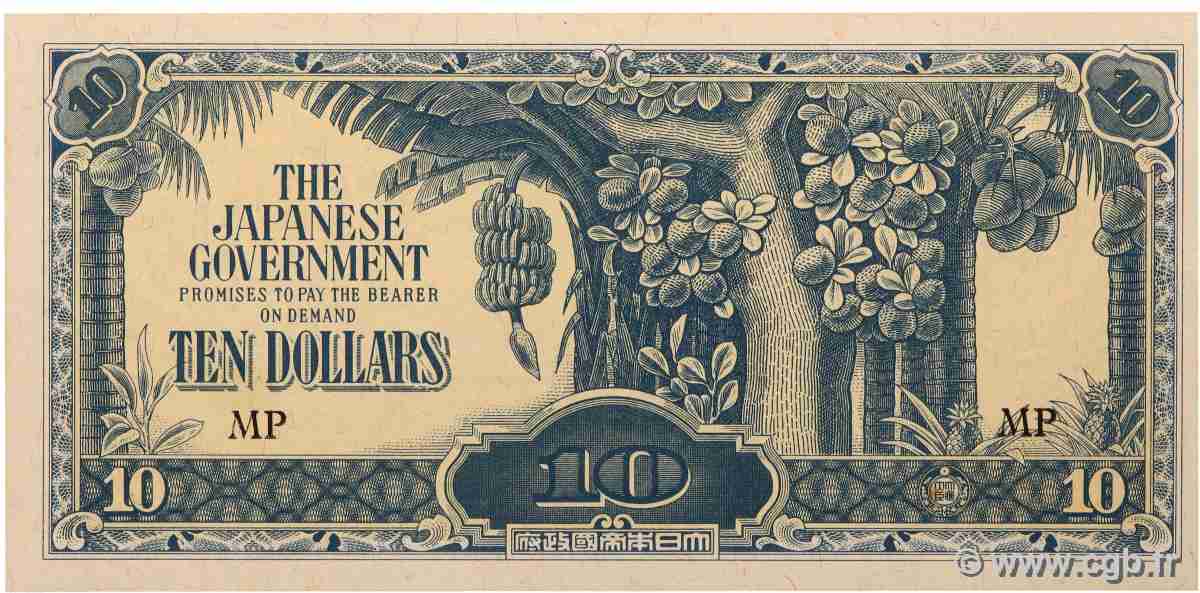 10 Dollars MALAYA  1944 P.M07c UNC