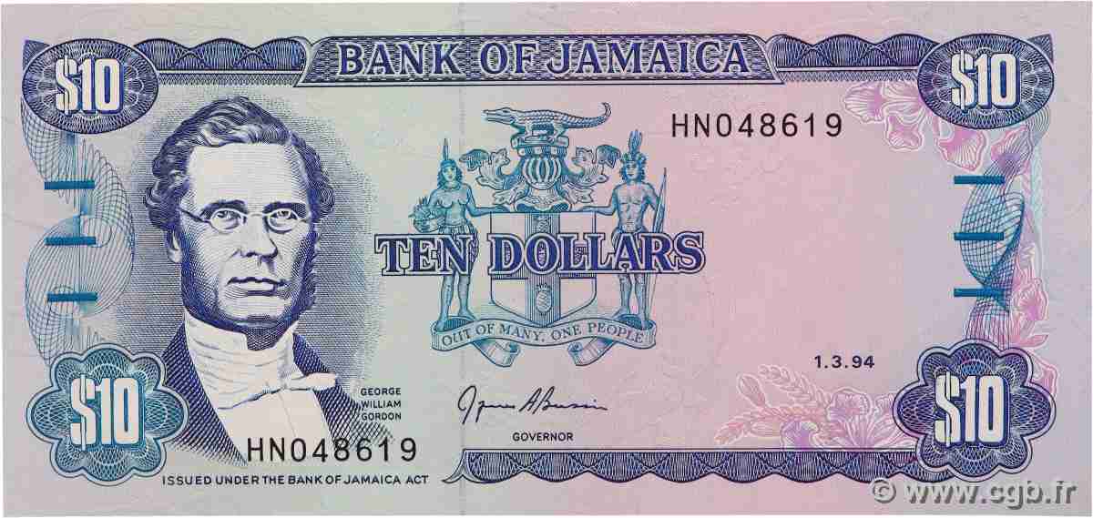 10 Dollars JAMAIKA  1994 P.71e ST
