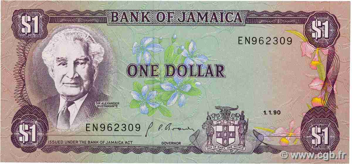 1 Dollar JAMAIKA  1990 P.68Ad ST