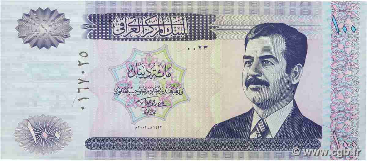 100 Dinars IRAK  2002 P.087 ST