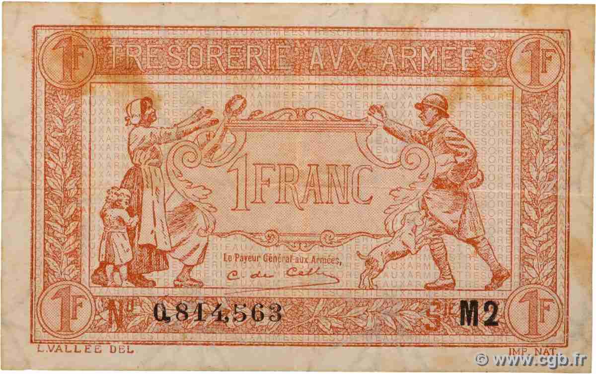 1 Franc TRÉSORERIE AUX ARMÉES 1919 FRANKREICH  1919 VF.04.20 fSS