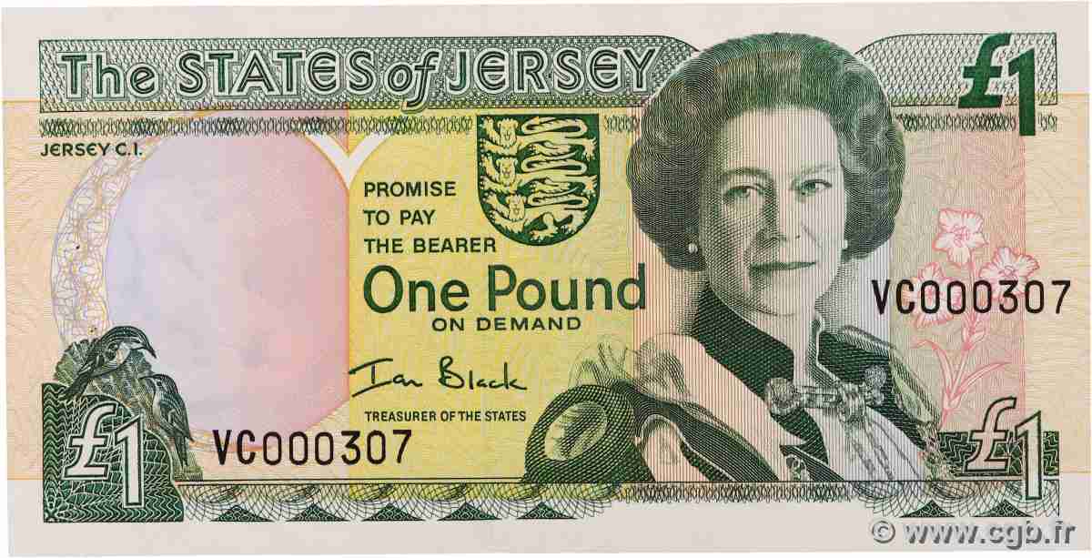 1 Pound Petit numéro JERSEY  2000 P.26a fST+