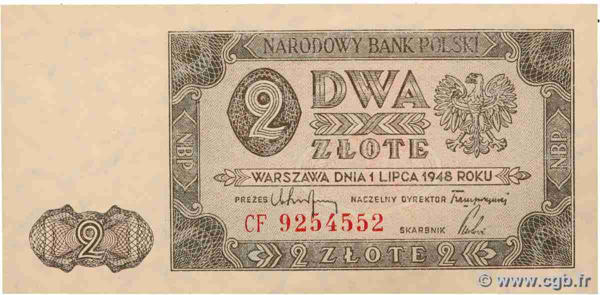 2 Zlote POLONIA  1948 P.134 q.FDC