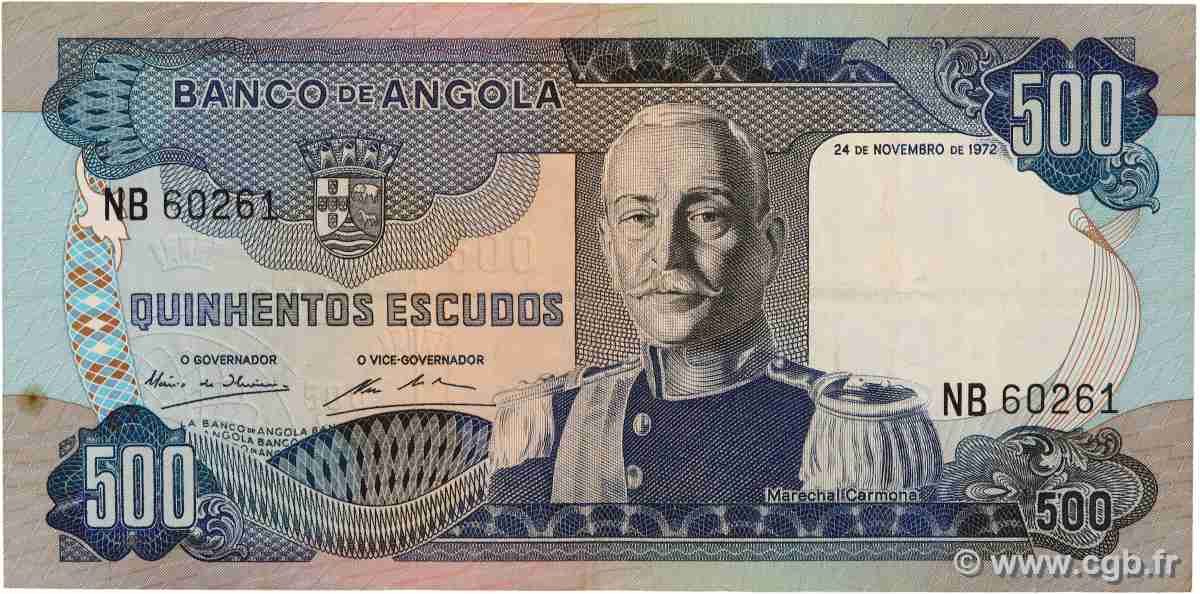 500 Escudos ANGOLA  1972 P.102 SS