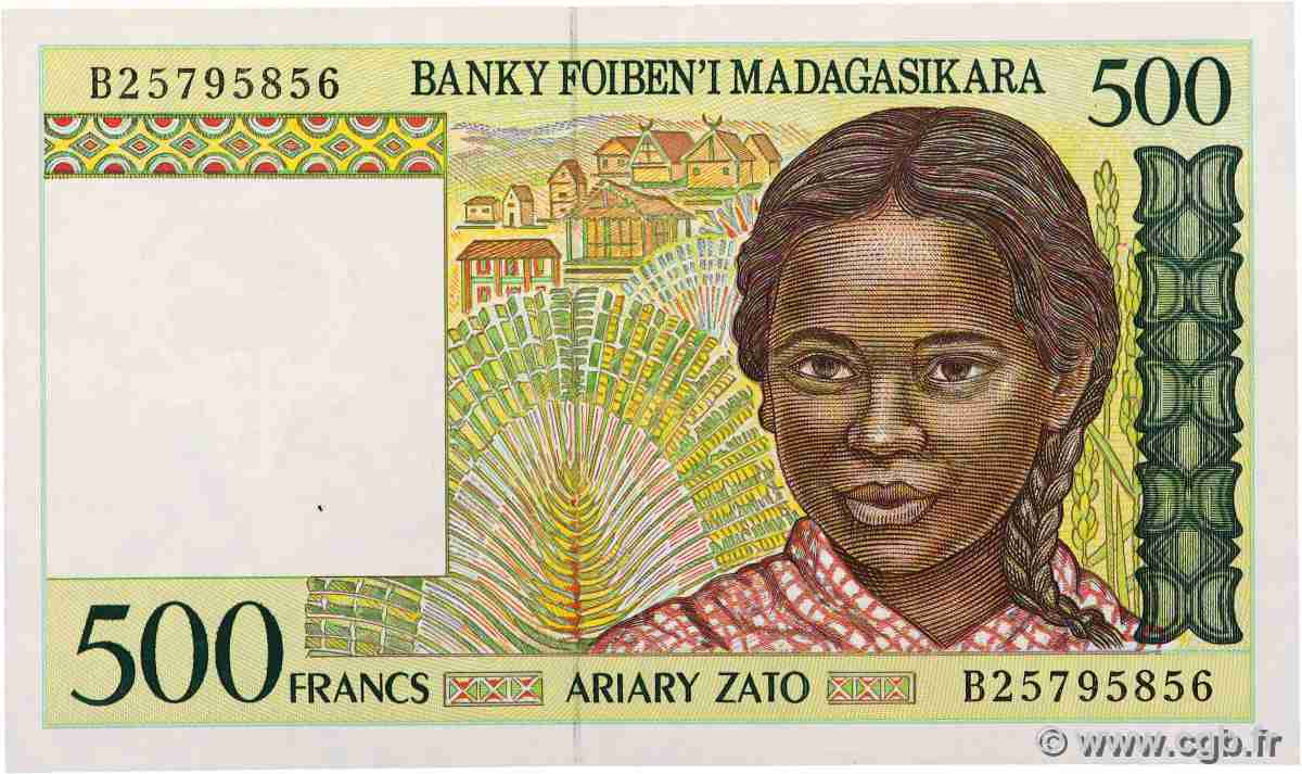 500 Francs - 100 Ariary MADAGASCAR  1994 P.075b SUP