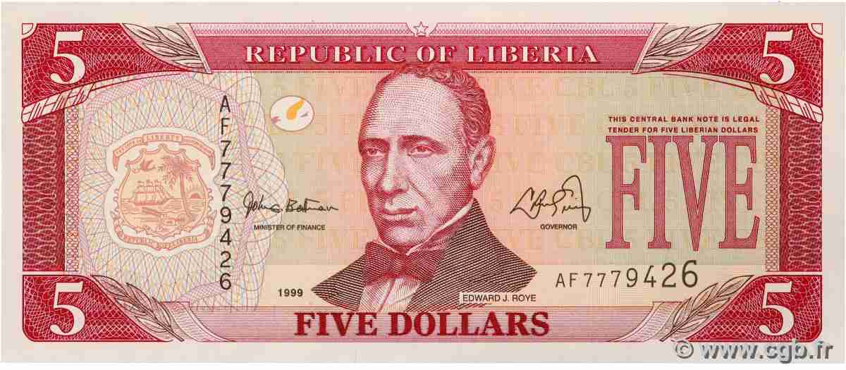 5 Dollars LIBERIA  1999 P.21 FDC