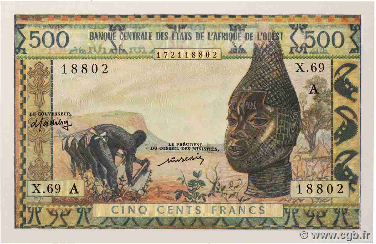 500 Francs ÉTATS DE L&nbsp;AFRIQUE DE L&nbsp;OUEST  1965 P.102Al pr.NEUF