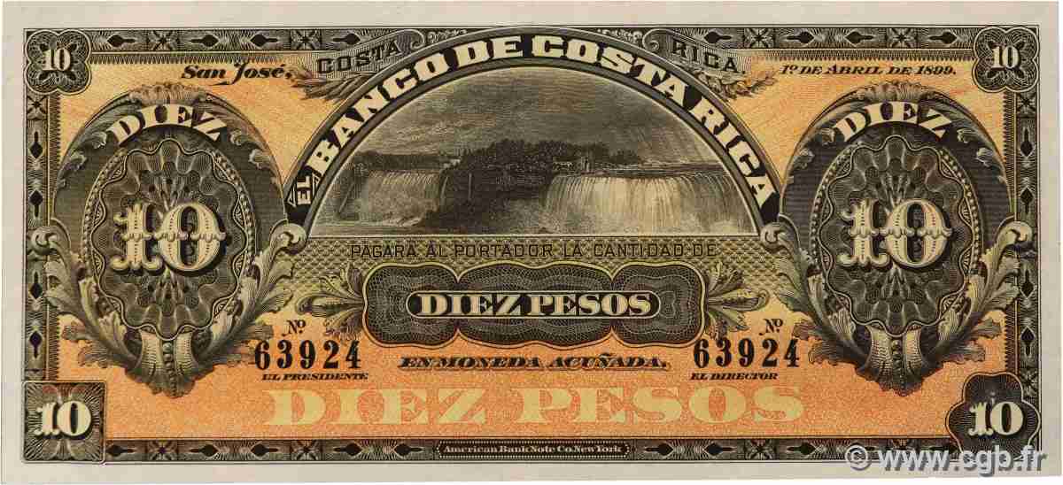10 Pesos Non émis COSTA RICA  1899 PS.164r UNC-
