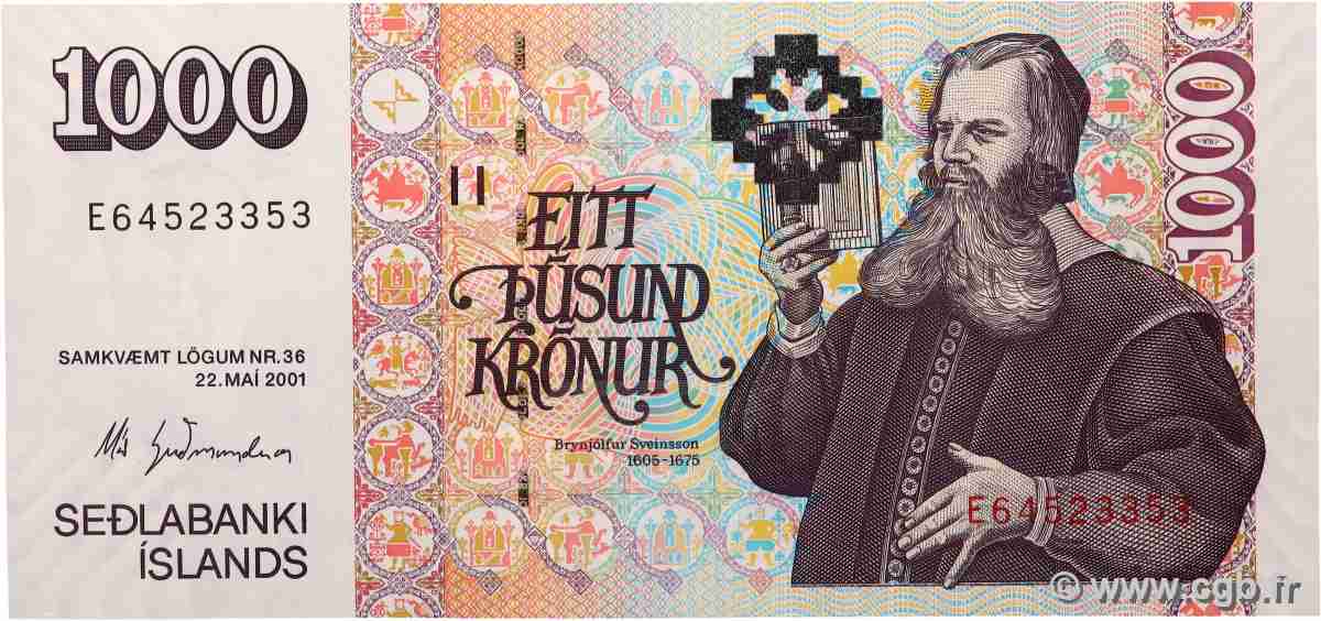 1000 Kronur ISLANDE  2001 P.59 NEUF