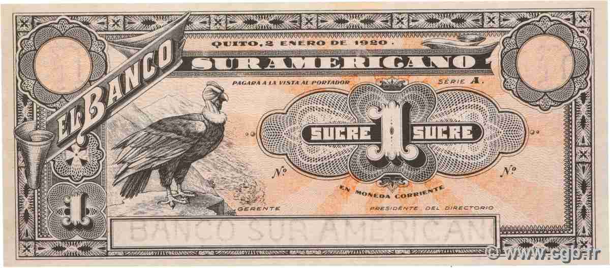 1 Sucre Non émis ECUADOR  1920 PS.251r FDC