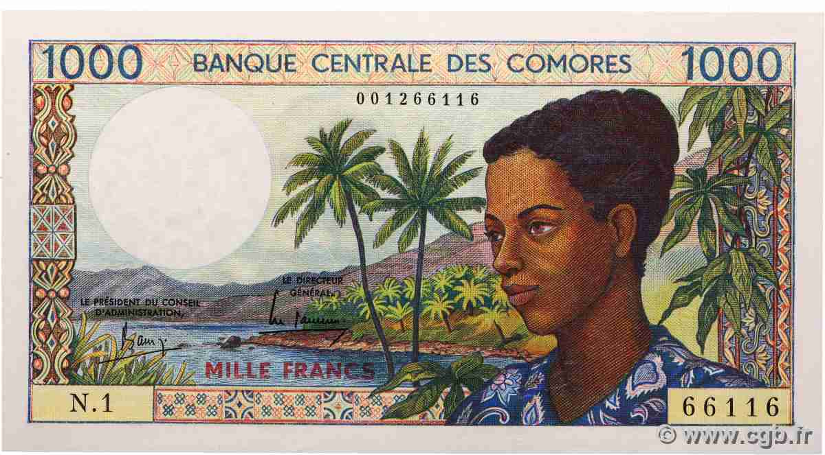 1000 Francs COMORES  1984 P.11a SPL+