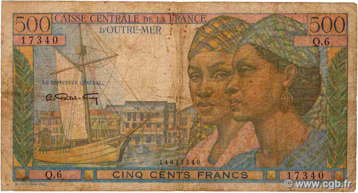 500 Francs Pointe à Pitre CCFOM AFRIQUE ÉQUATORIALE FRANÇAISE  1947 A.134a G