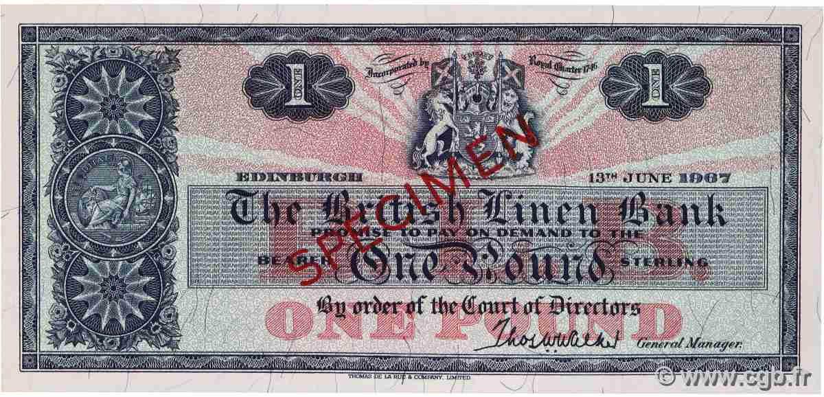 1 Pound Spécimen SCOTLAND  1967 P.168s FDC