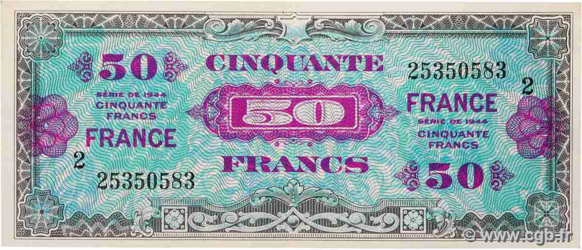 50 Francs FRANCE FRANCE  1945 VF.24.02 VF