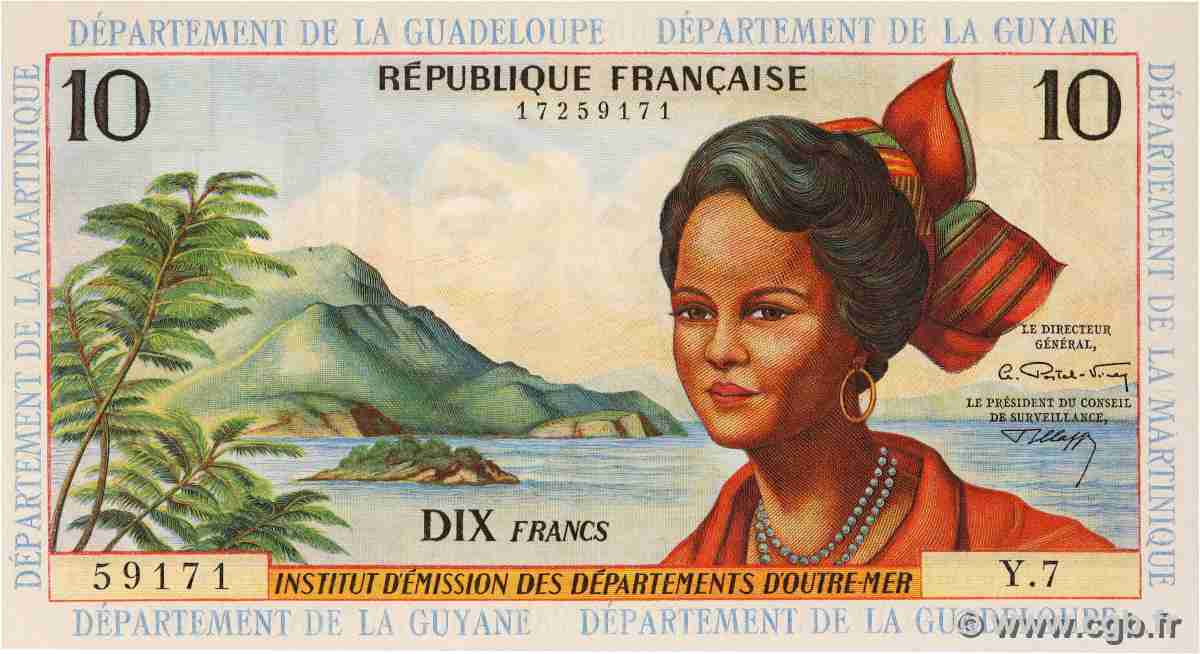 10 Francs FRENCH ANTILLES  1964 P.08b q.FDC