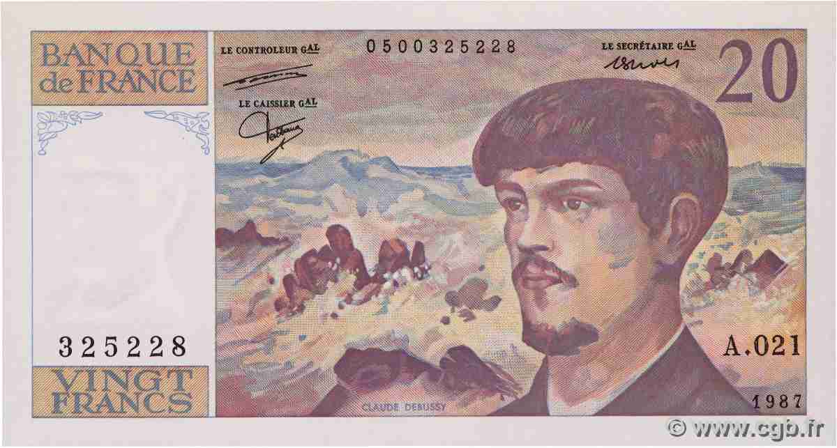 20 Francs DEBUSSY FRANCE  1987 F.66.08A21 NEUF