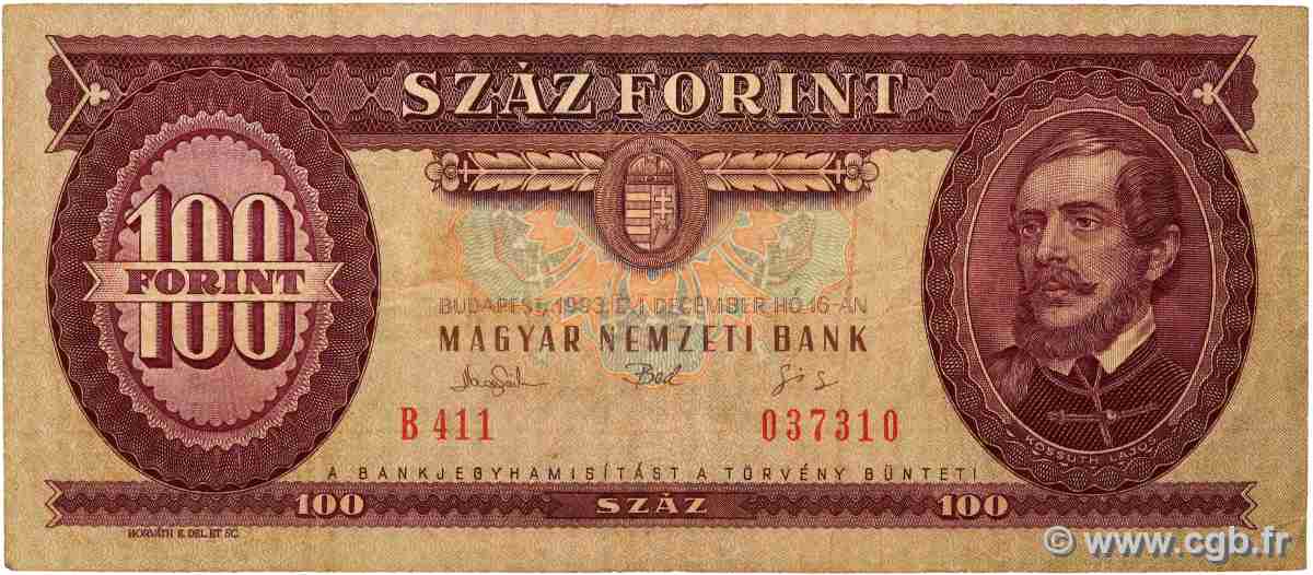 100 Forint HONGRIE  1993 P.174b TB