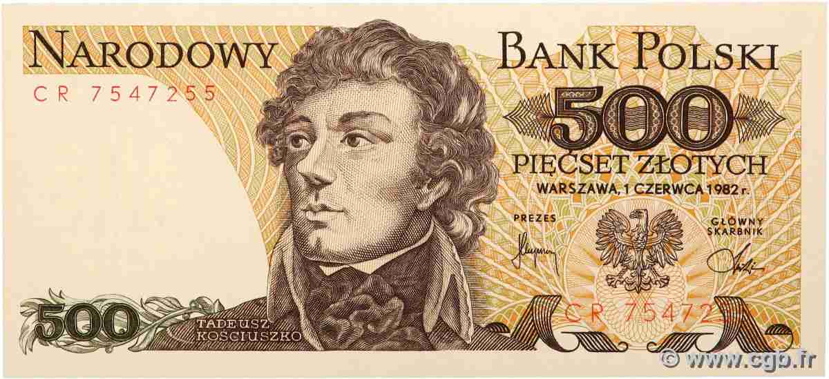 500 Zlotych POLOGNE  1982 P.145d pr.NEUF