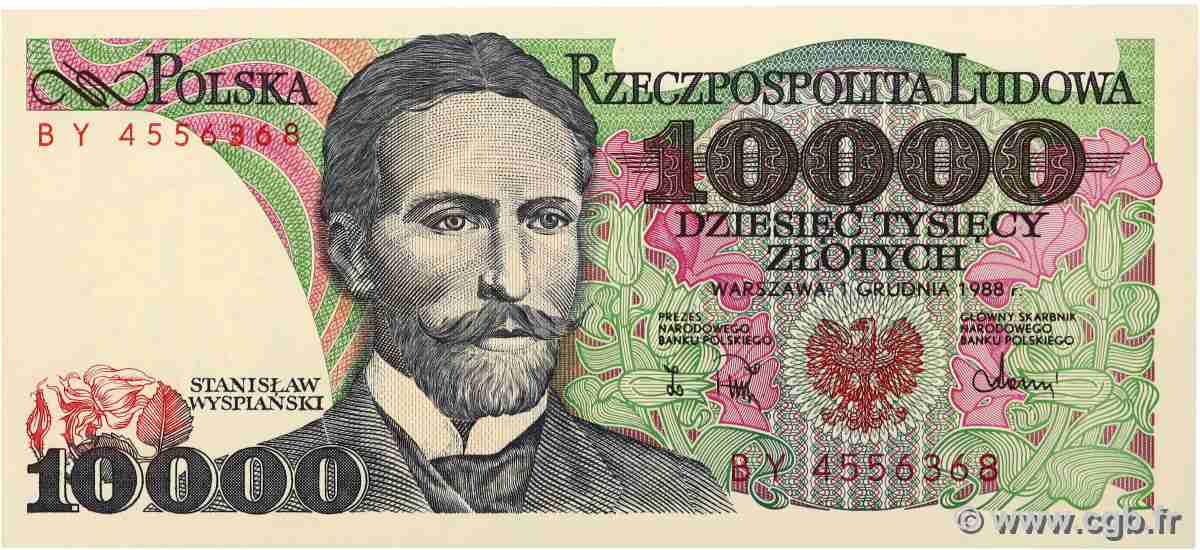 10000 Zlotych POLAND  1988 P.151b UNC-