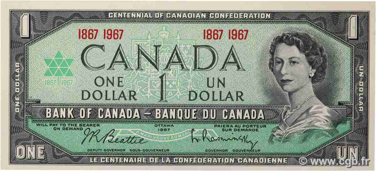 1 Dollar Commémoratif CANADA  1967 P.084a FDC