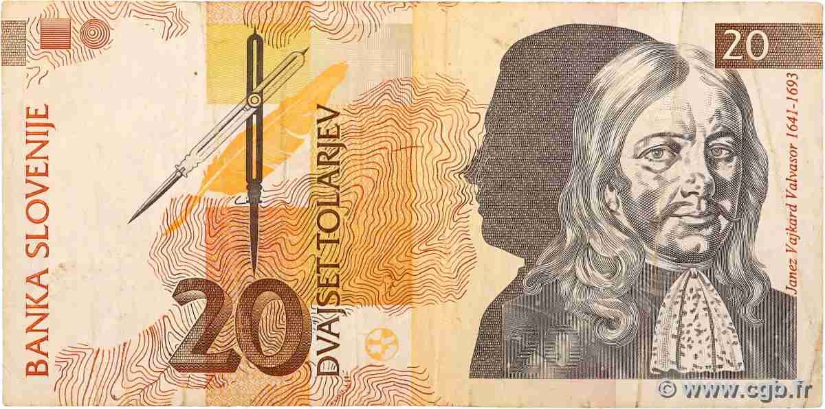 20 Tolarjev SLOVENIA  1992 P.12 F+