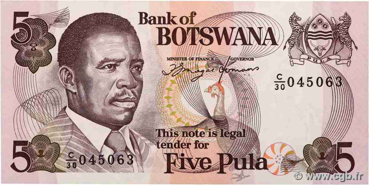 5 Pula BOTSWANA  1992 P.11a AU