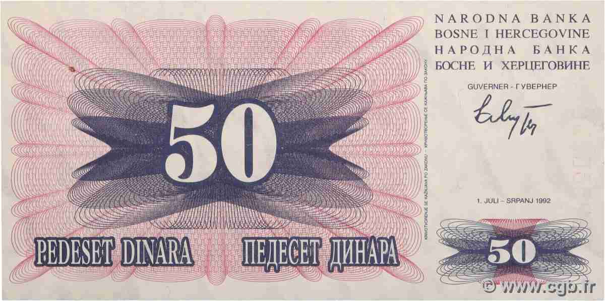50 Dinara BOSNIA E ERZEGOVINA  1992 P.012a FDC