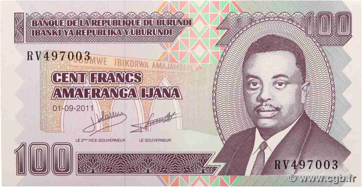 100 Francs BURUNDI  2011 P.44b FDC