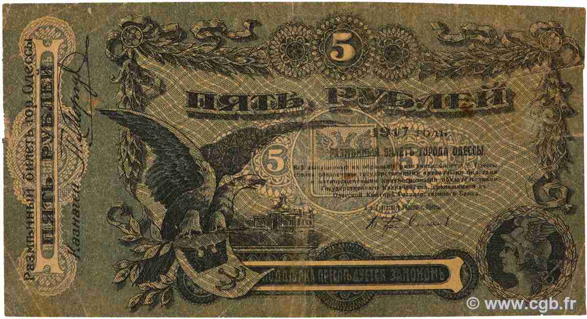 5 Roubles RUSSIE Odessa 1917 PS.0335 TB+