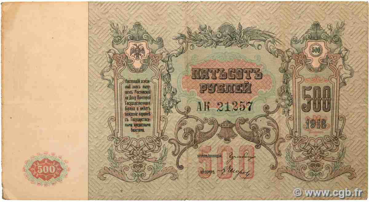500 Roubles RUSSIE Rostov 1918 PS.0415c TTB