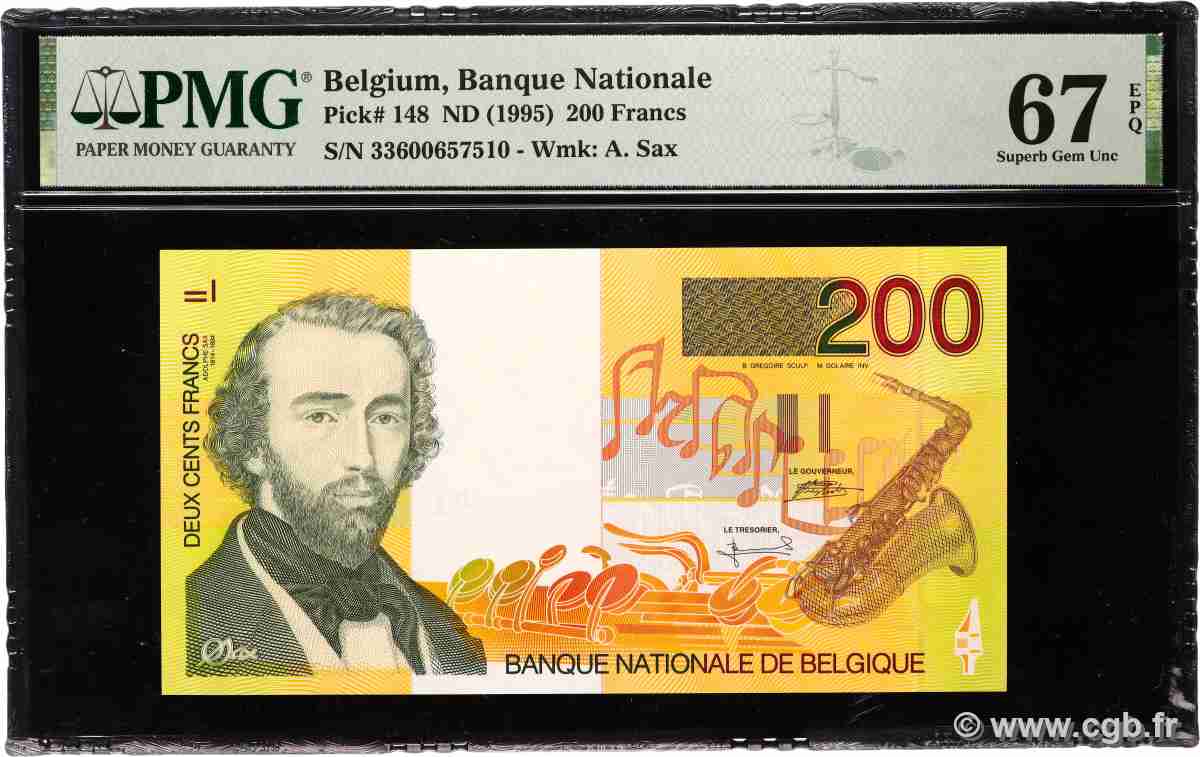 200 Francs BELGIUM  1995 P.148 UNC