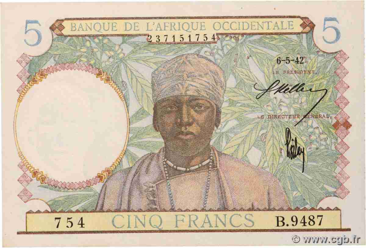 5 Francs AFRIQUE OCCIDENTALE FRANÇAISE (1895-1958)  1942 P.25 NEUF