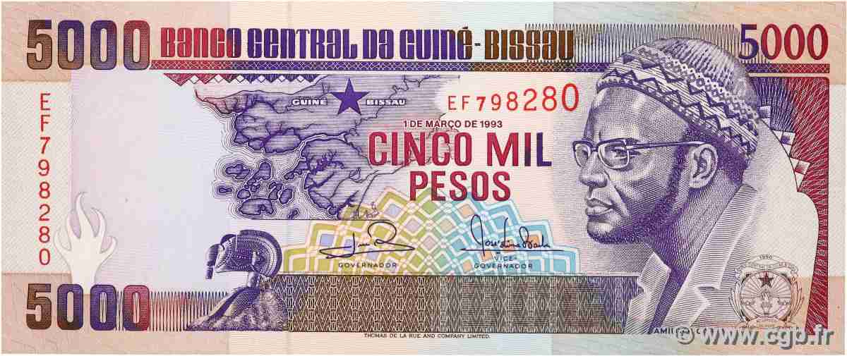 5000 Pesos GUINEA-BISSAU  1993 P.14 q.FDC