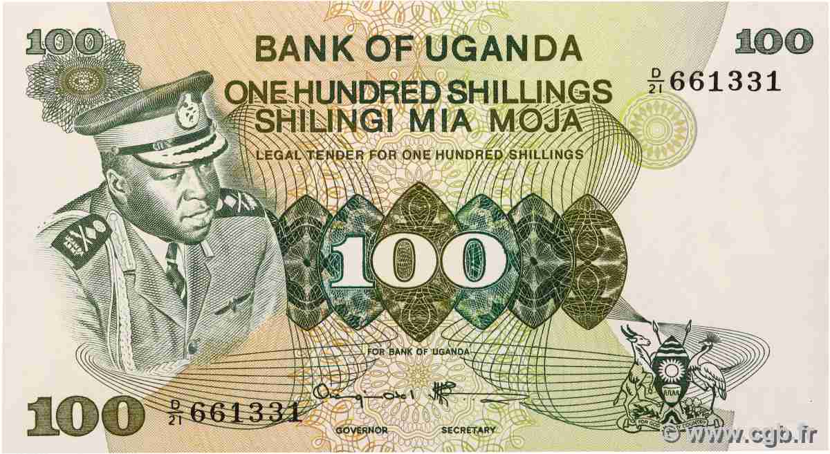 100 Shillings OUGANDA  1973 P.09c NEUF