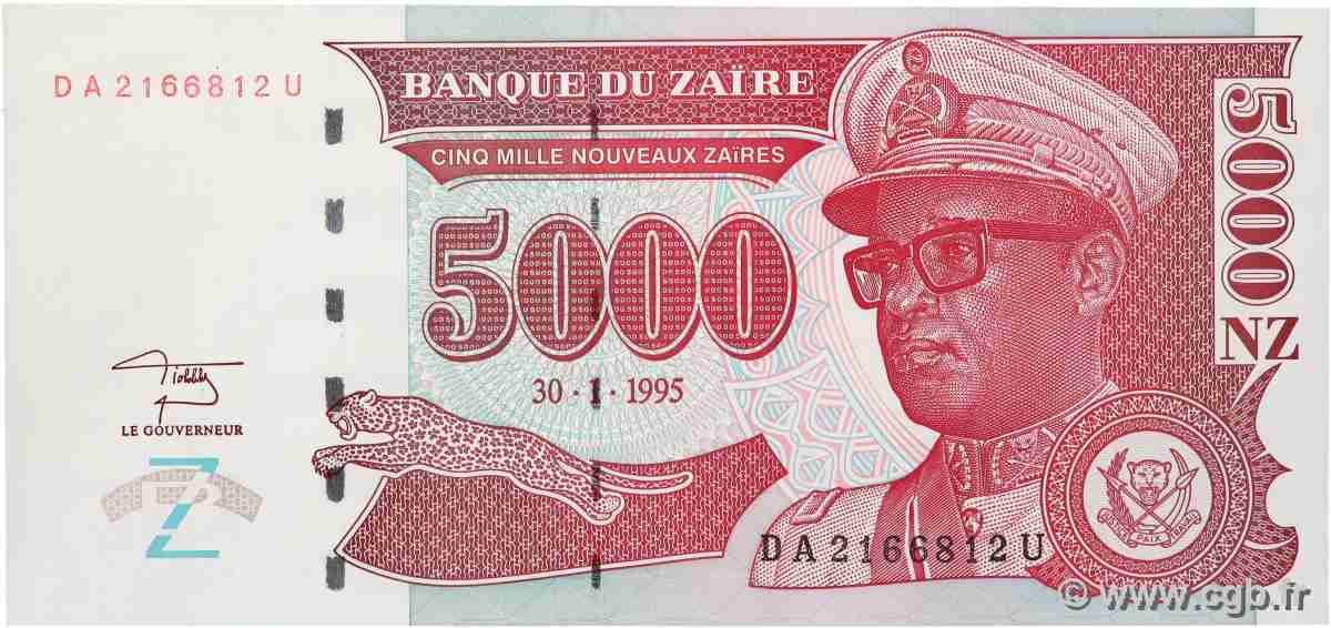 5000 Nouveaux Zaïres ZAÏRE  1995 P.69 NEUF