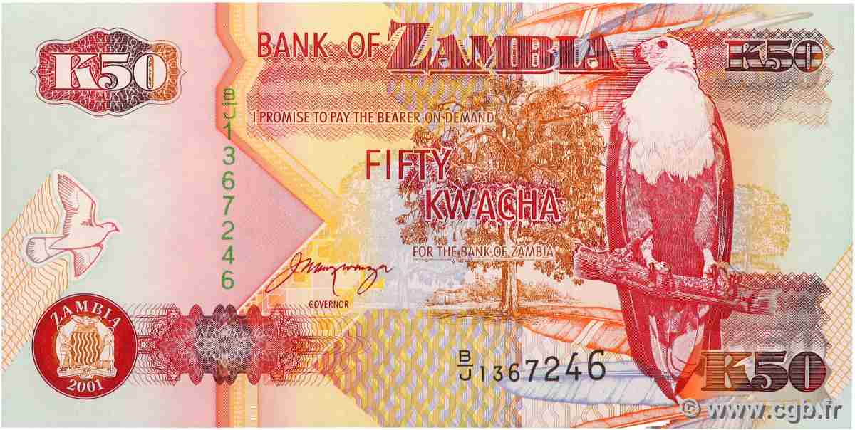 50 Kwacha ZAMBIA  2001 P.37c FDC