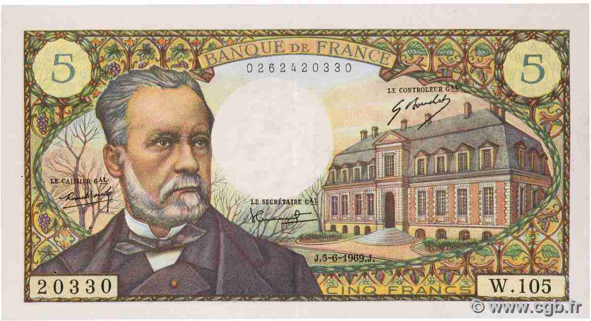 5 Francs PASTEUR FRANCE  1969 F.61.10 VF