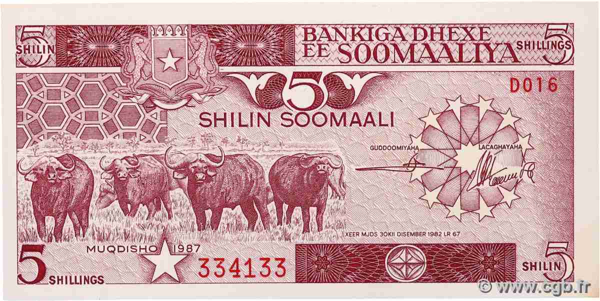 5 Shilin = 5 Shillings SOMALIA  1986 P.31 q.FDC