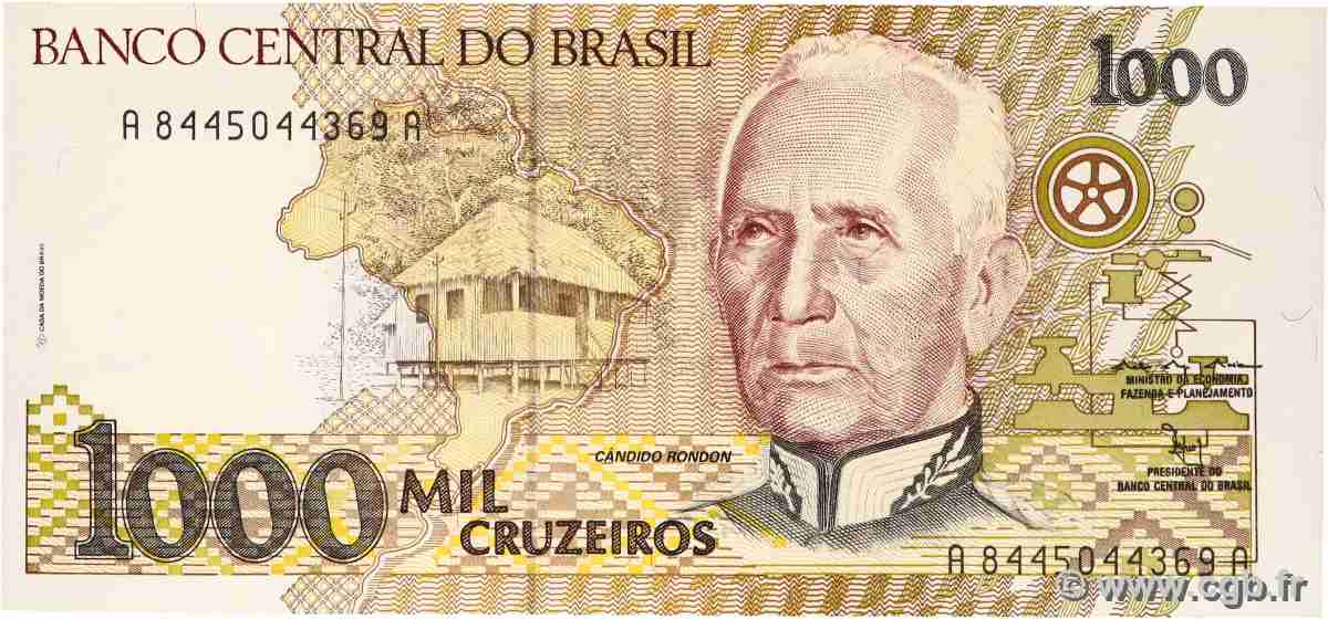 1000 Cruzeiros BRAZIL  1990 P.231b UNC