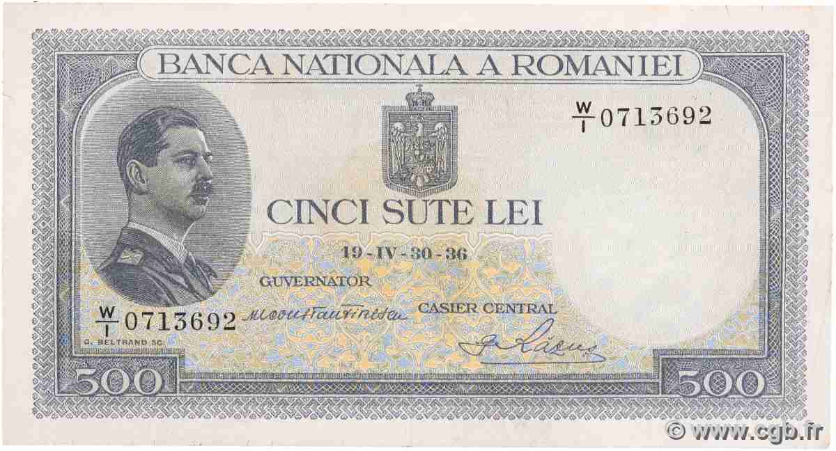 500 Lei ROMANIA  1936 P.042b BB
