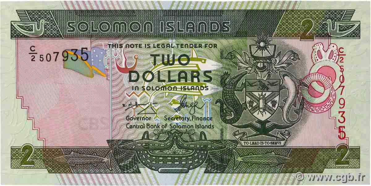 2 Dollars ÎLES SALOMON  2004 P.25 NEUF