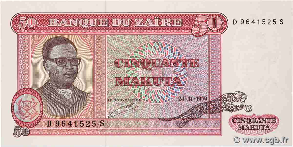 50 Makuta ZAIRE  1979 P.17a UNC
