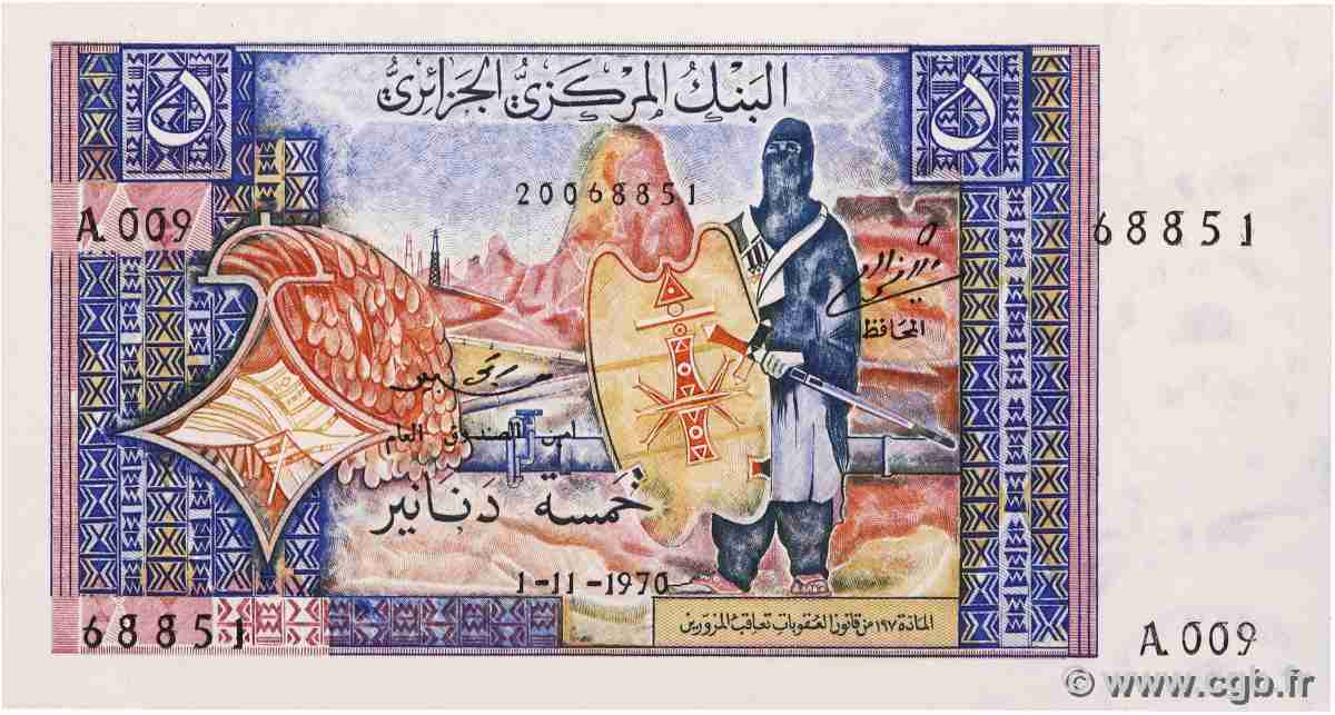 5 Dinars ALGERIEN  1970 P.126a ST