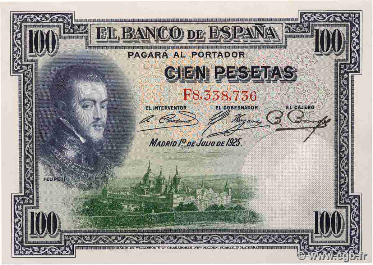 100 Pesetas SPAIN  1925 P.069c UNC