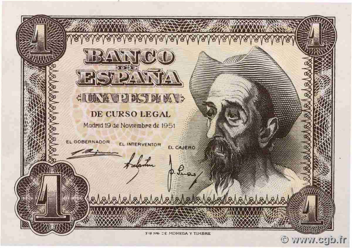 1 Peseta ESPAÑA  1951 P.139a FDC