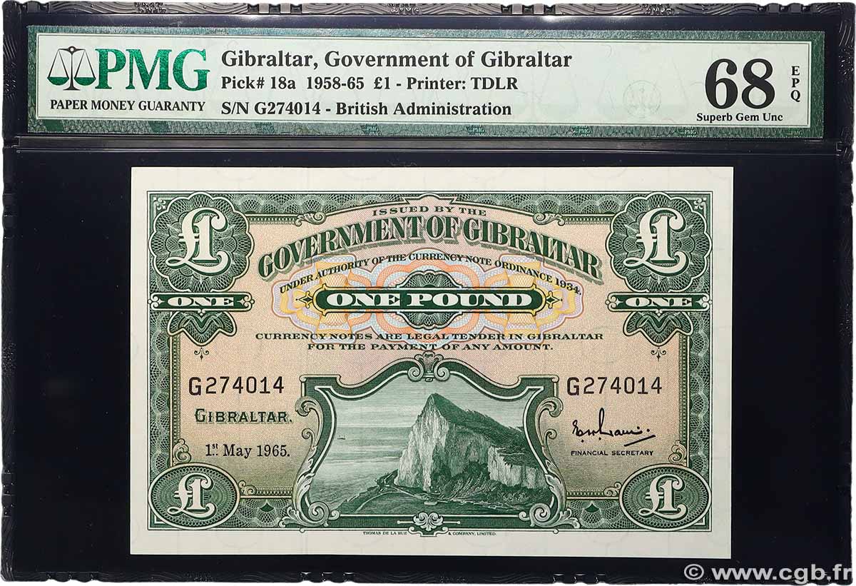 1 Pound GIBRALTAR  1965 P.18a NEUF