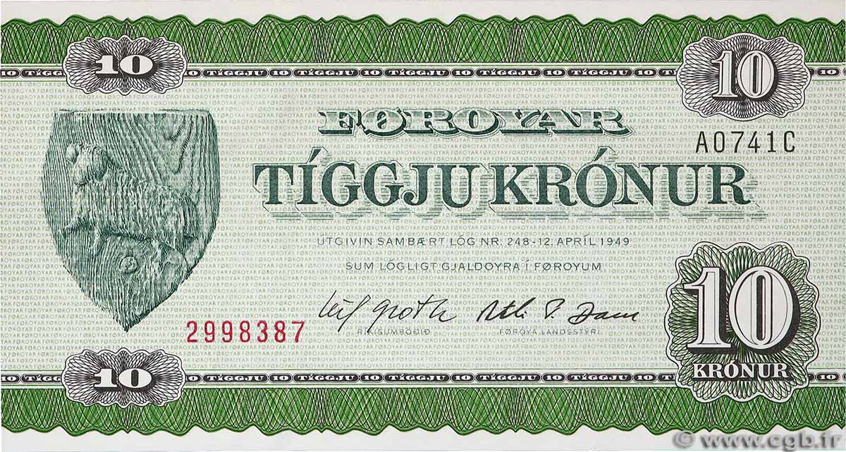 10 Kronur FÄRÖER-INSELN  1974 P.18a ST